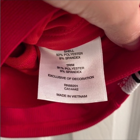 Mondetta Ribbed Red Workout Crop Top - Picture 7 of 7